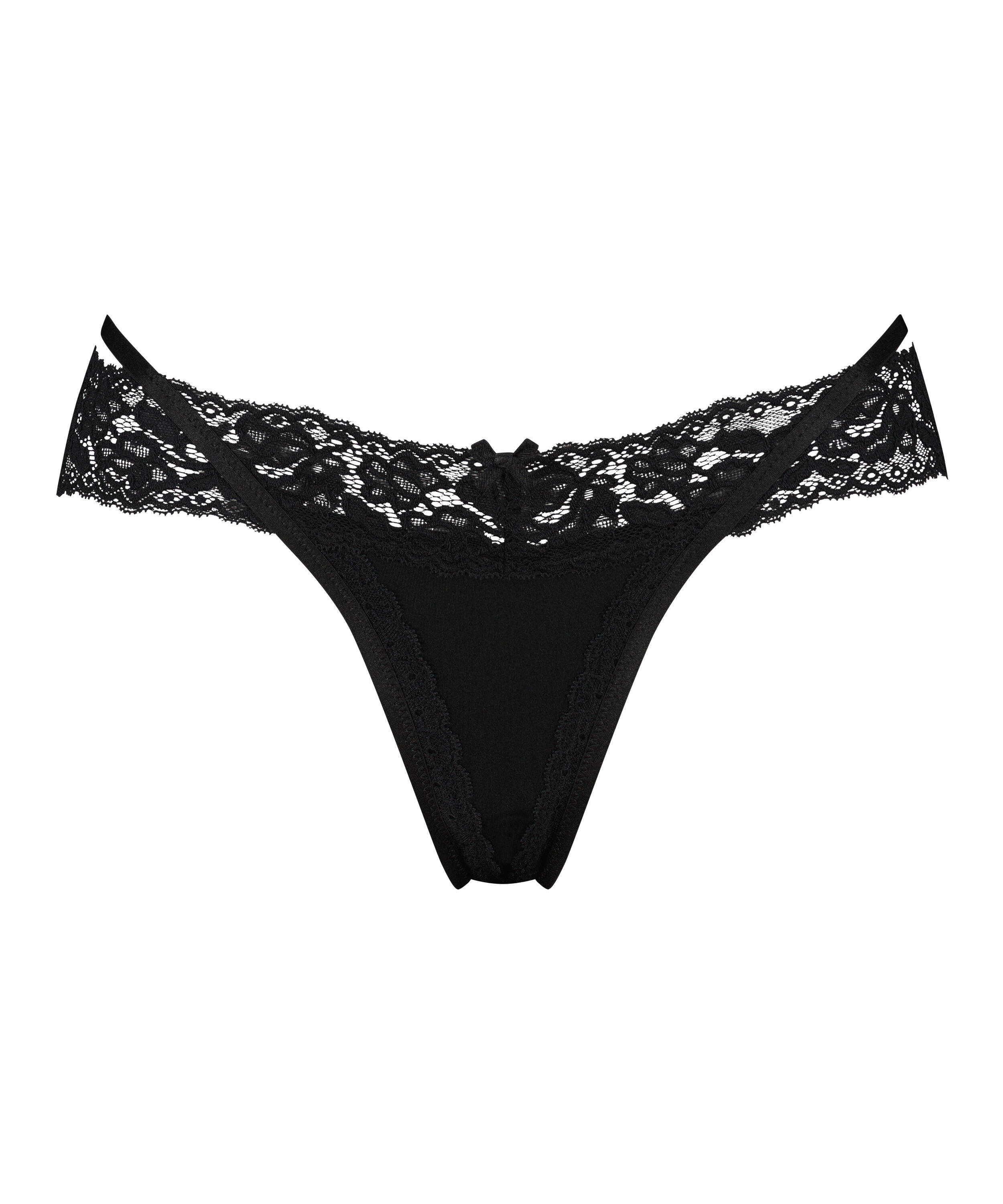 Elliena Extra Low V Thong, Black