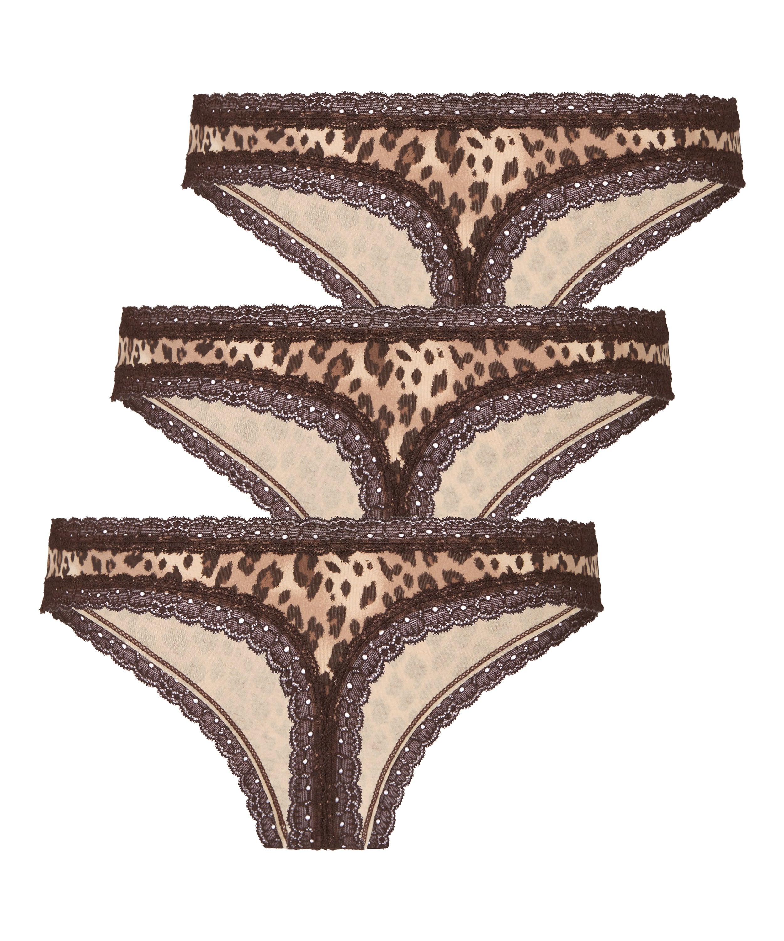 Multipack Cotton Thong, Brown, main