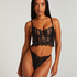 Cierra Non-Padded Underwired Longline Bra, Black