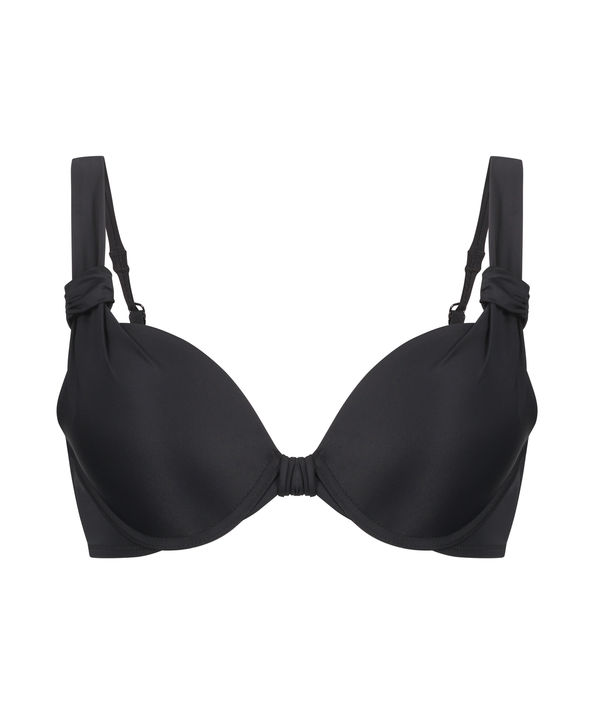 Padded underwired bikini top Luxe Cup E +, Black, main