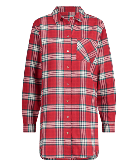 Boyfriend Check Nightshirt, Red