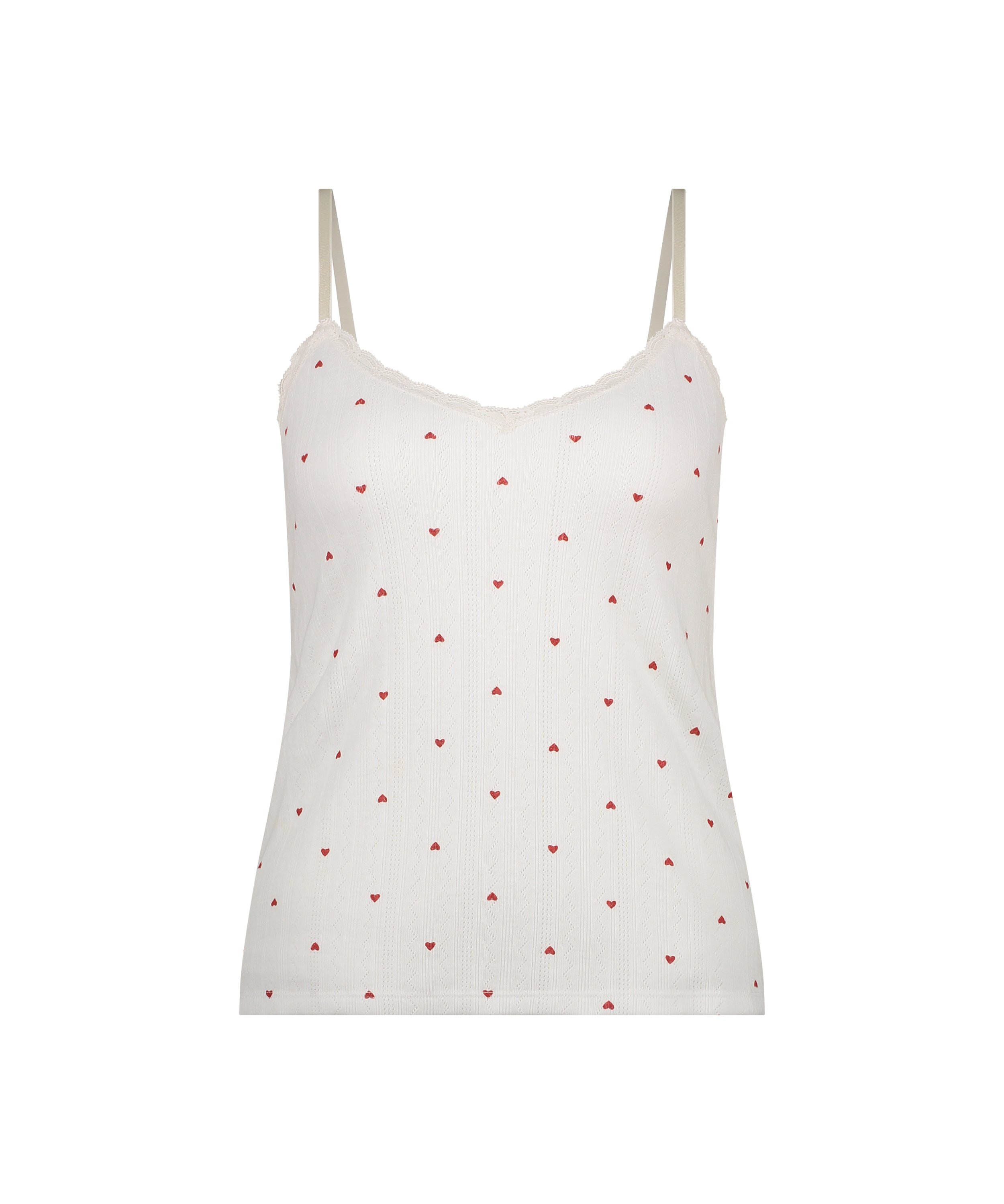 Cami lace top, White, main