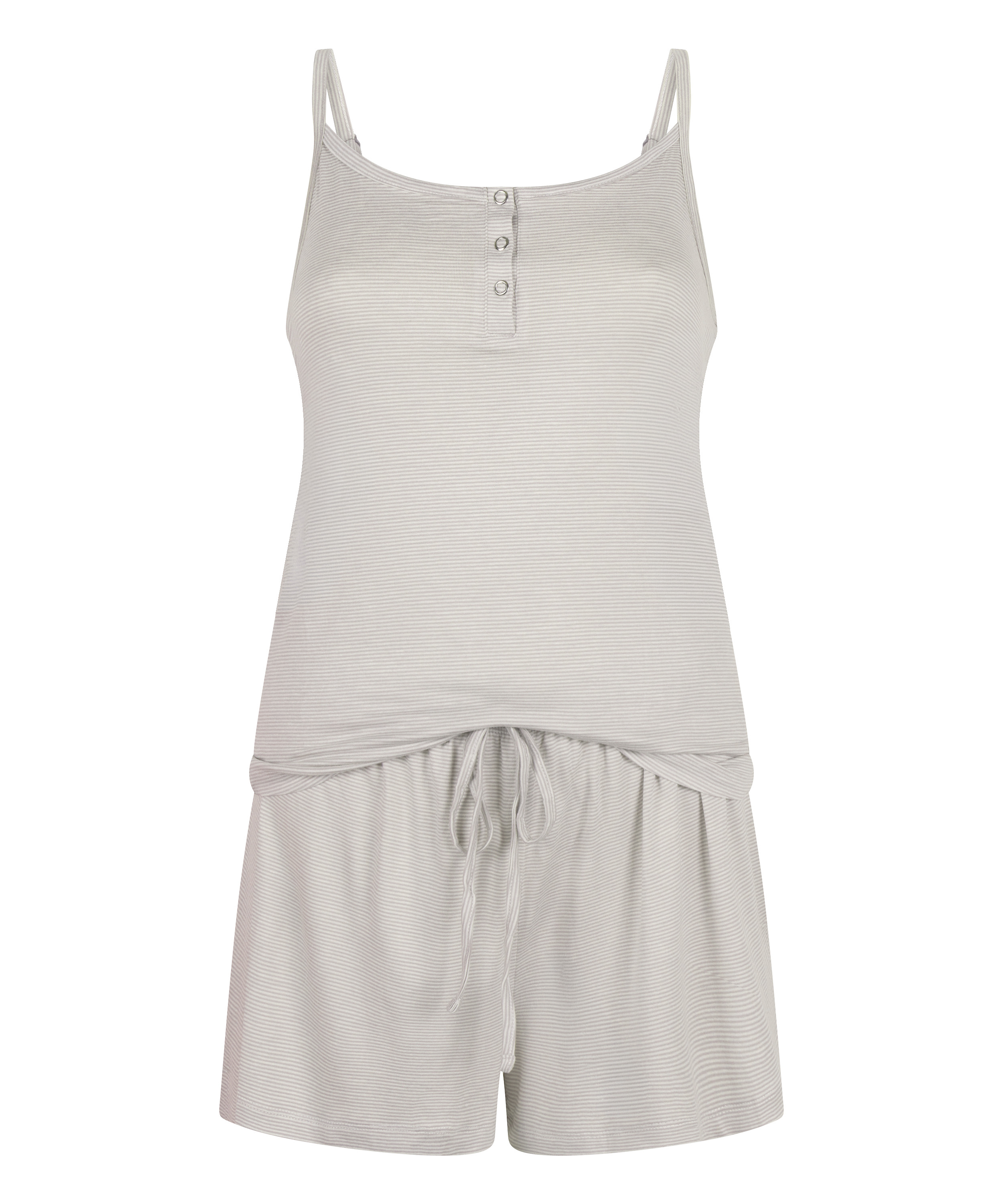 Pyjama Set Striped Henley, Gray, main