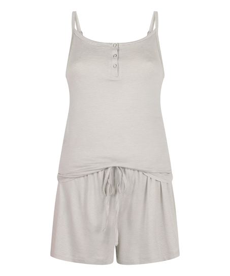 Pyjama Set Striped Henley, Gray
