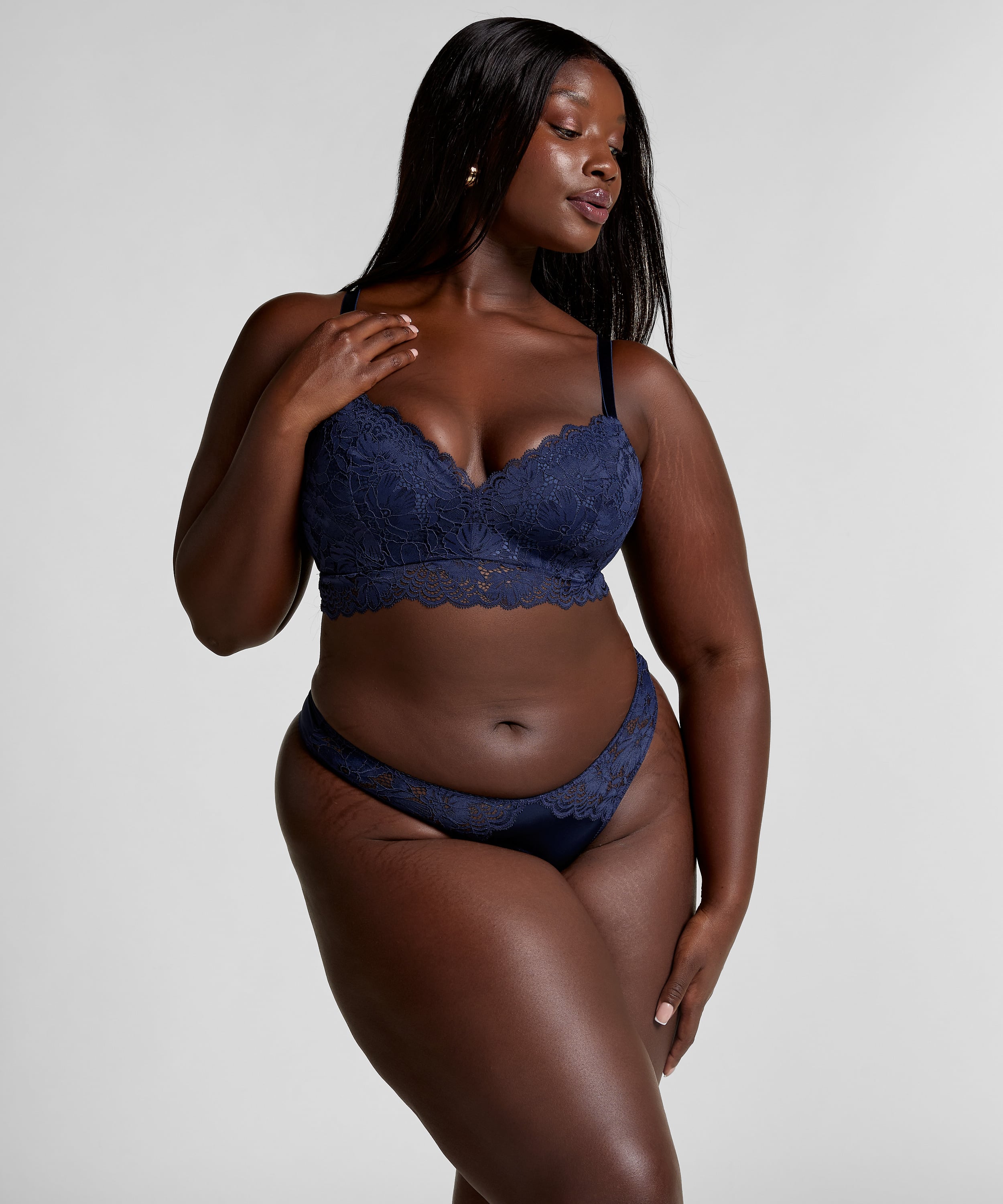 Andrea Padded Non-Wired Bra, Blue, main