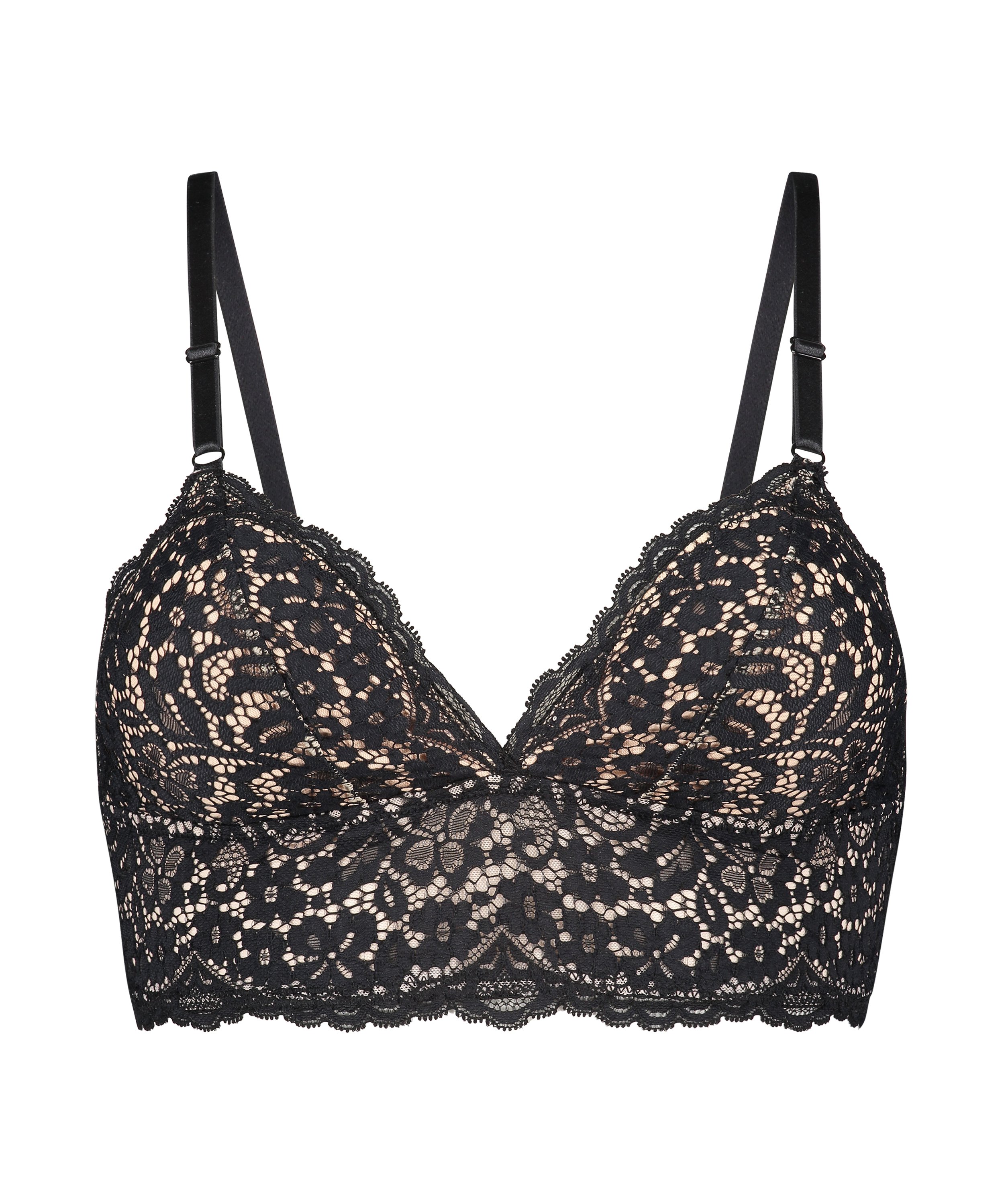 Rose Bralette, Black, main