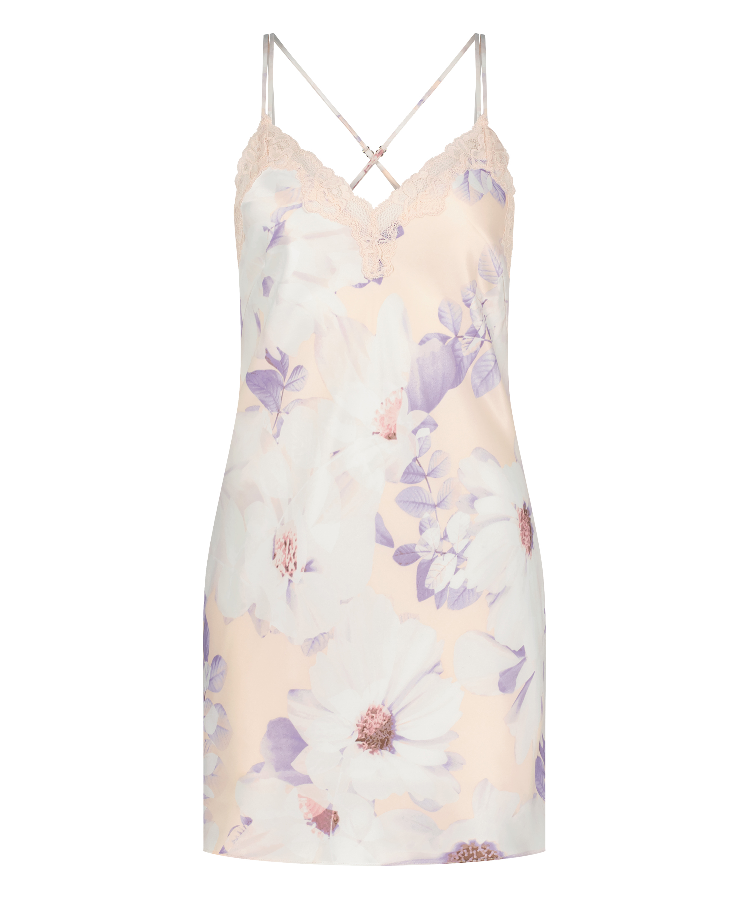 Satin Slip Dress, Pink, main