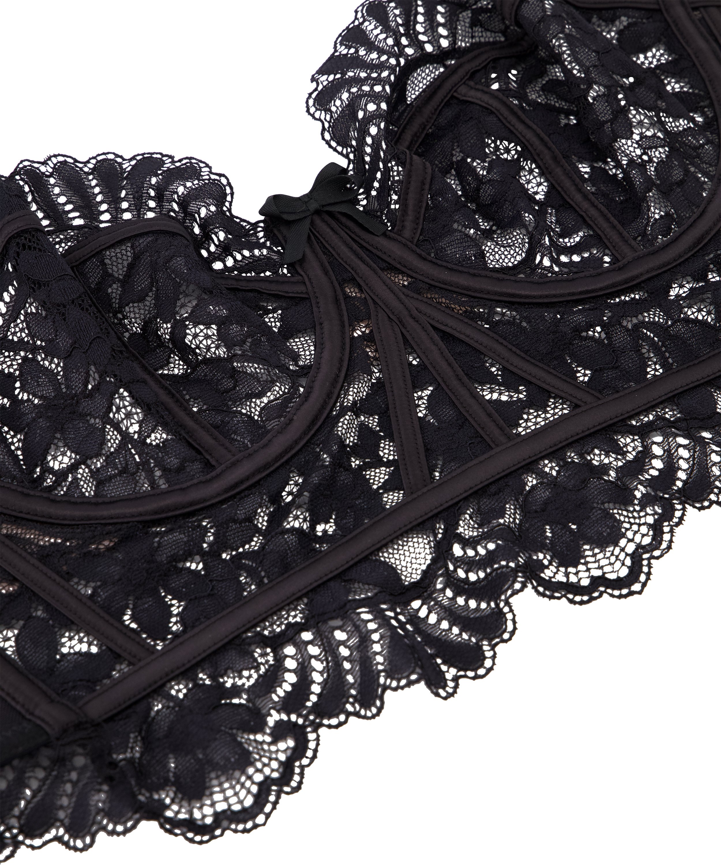 Jamie Non-Padded Underwired Longline Bra, Black, main