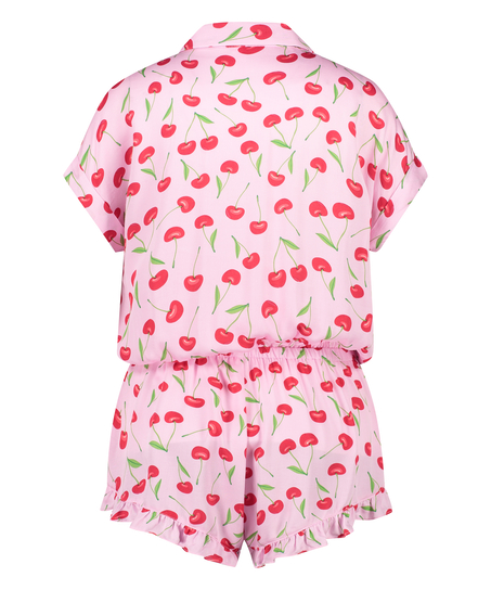 Teddy Cherry Onesie, Pink