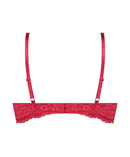 Rose Padded Underwired Bra, Red