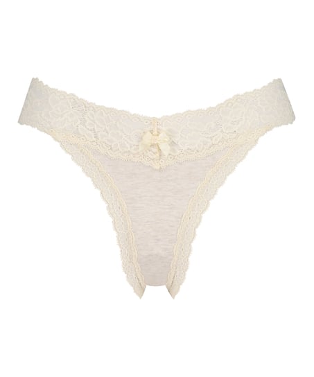 Cotton extra low thong, Beige