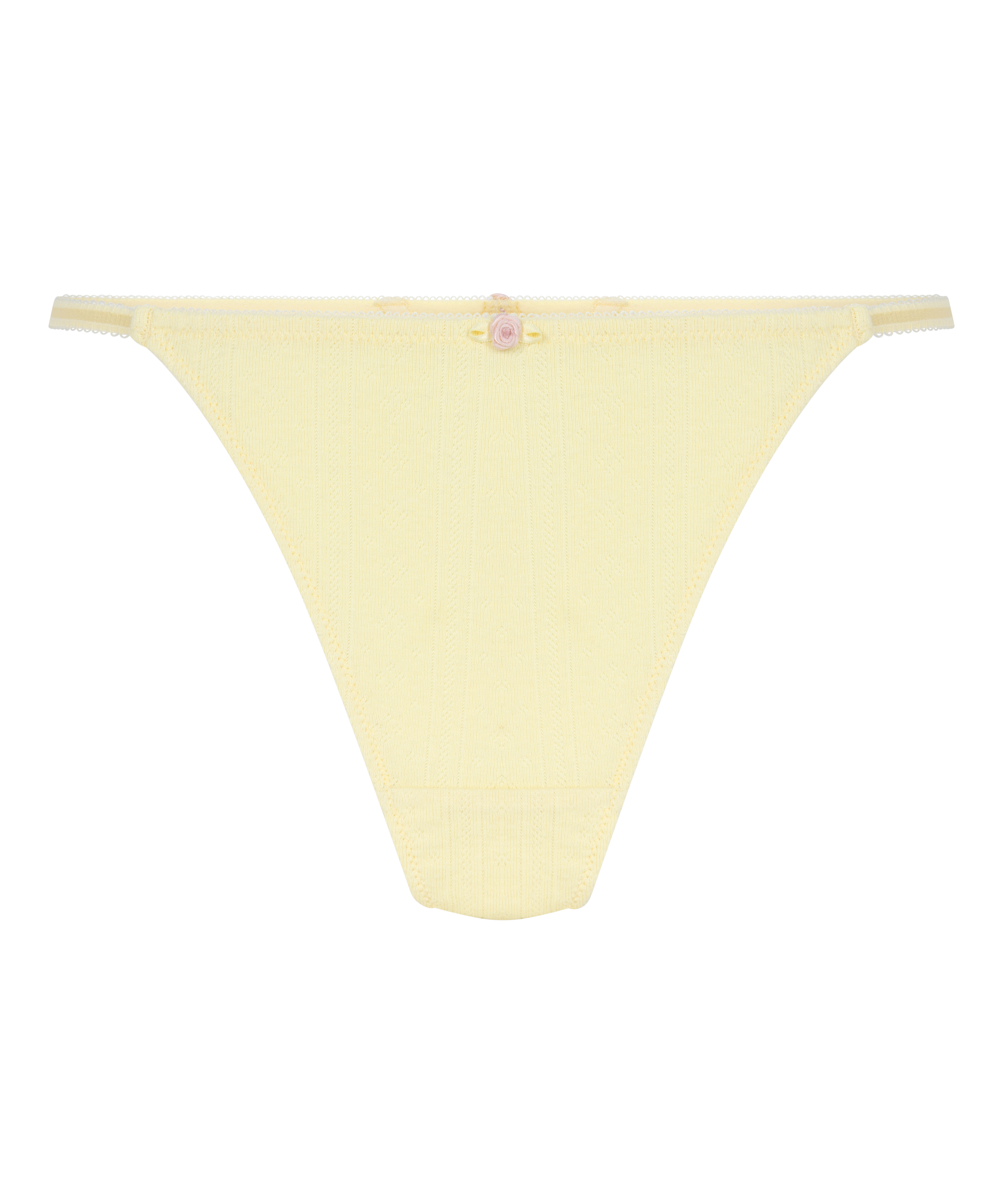 Pointelle Thong, Yellow, main