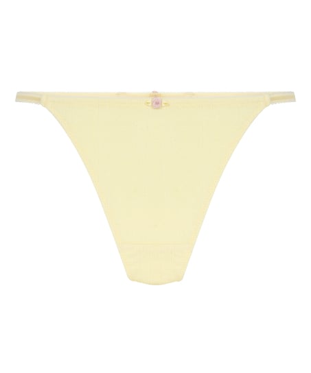 Pointelle Thong, Yellow