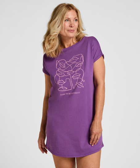 Round Neck Nightshirt, Purple