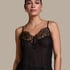 Plisse Lace Cami, Black