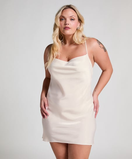 Slipdress Satin Minimal, White