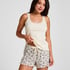 Singlet Rib Jersey Lace, White