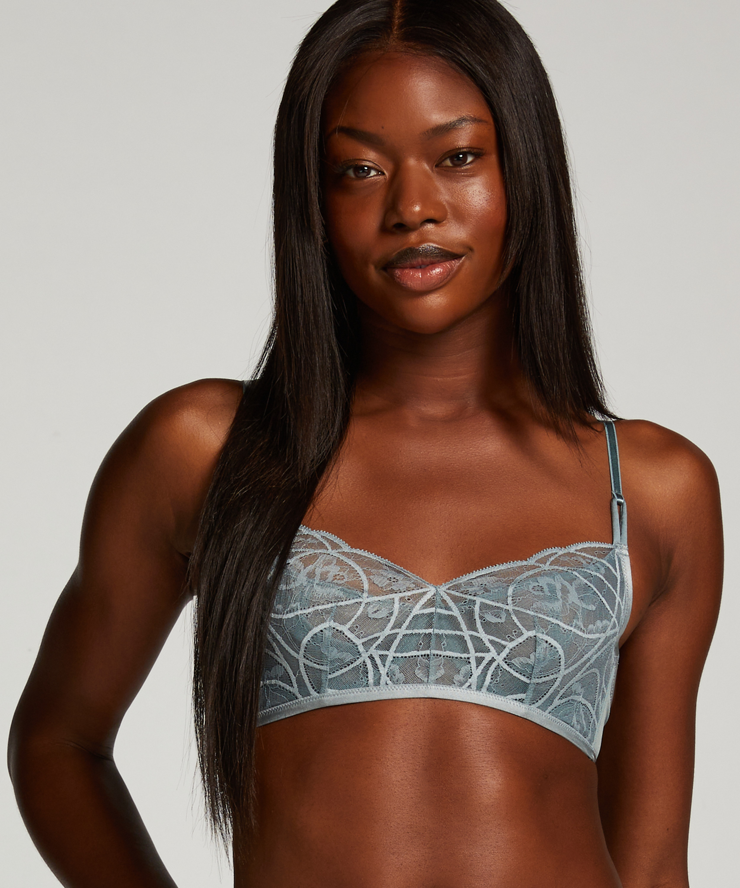 Luna Non-Padded Underwired Bra, Blue, main