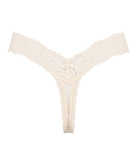 Cotton extra low thong, Beige