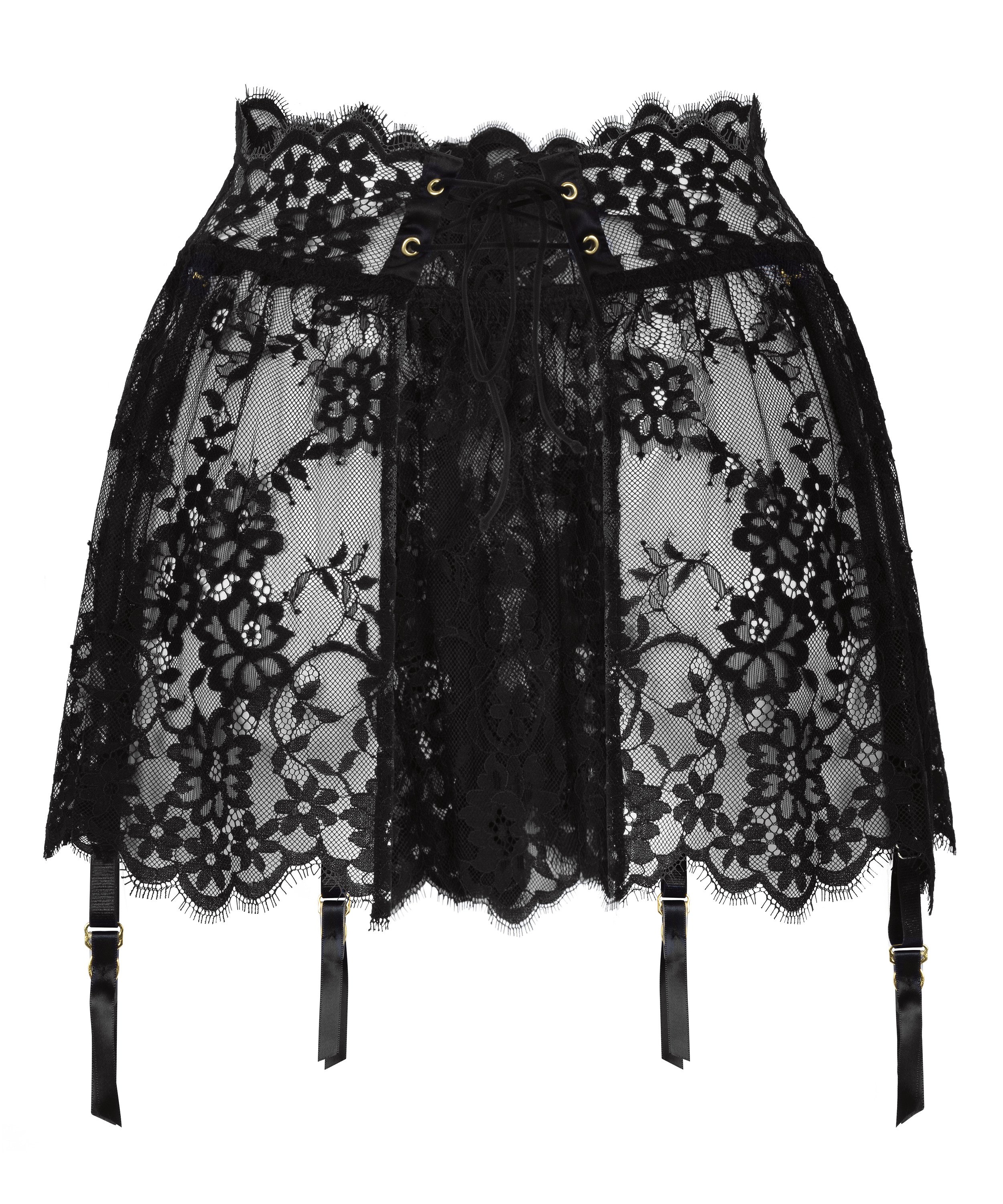 Lace Skirt, Black, main