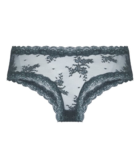 V-shaped Brazilian knickers mesh, Blue