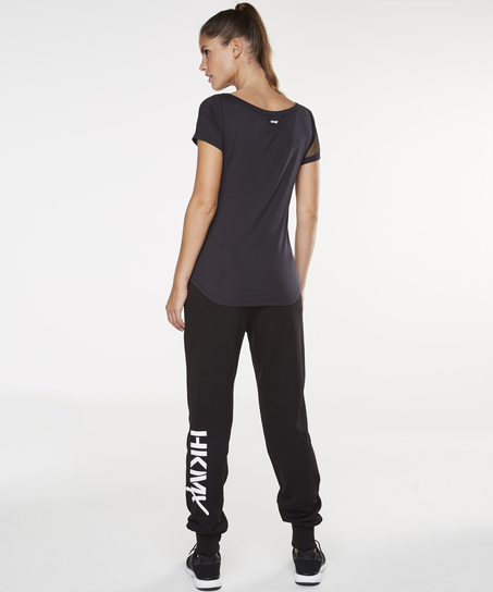 HKMX Branded Boyfriend Jogging Pants, Black