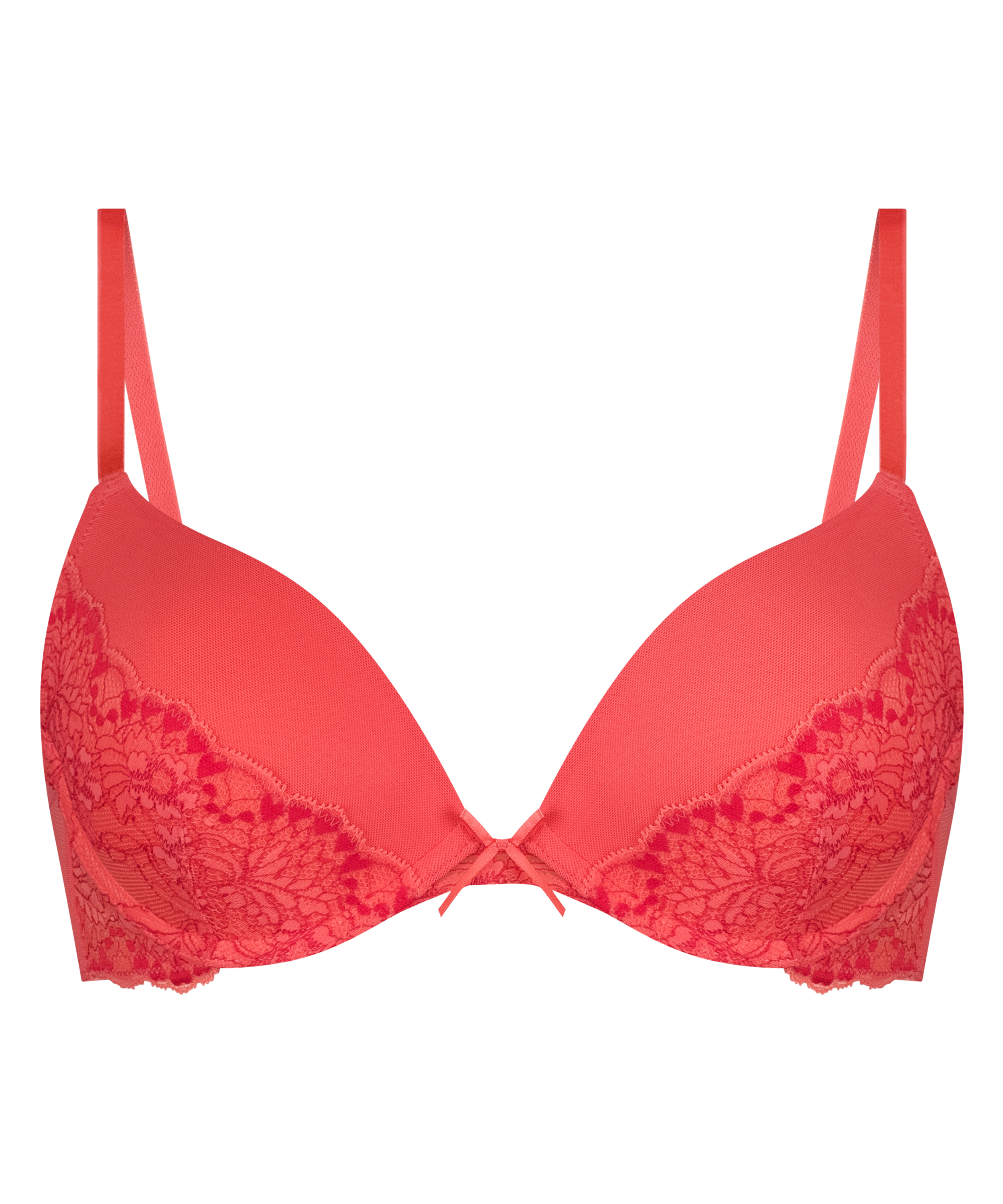 Cherry Padded Underwired Push-Up Bra, Pink, main