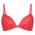 Cherry Padded Underwired Push-Up Bra, Pink