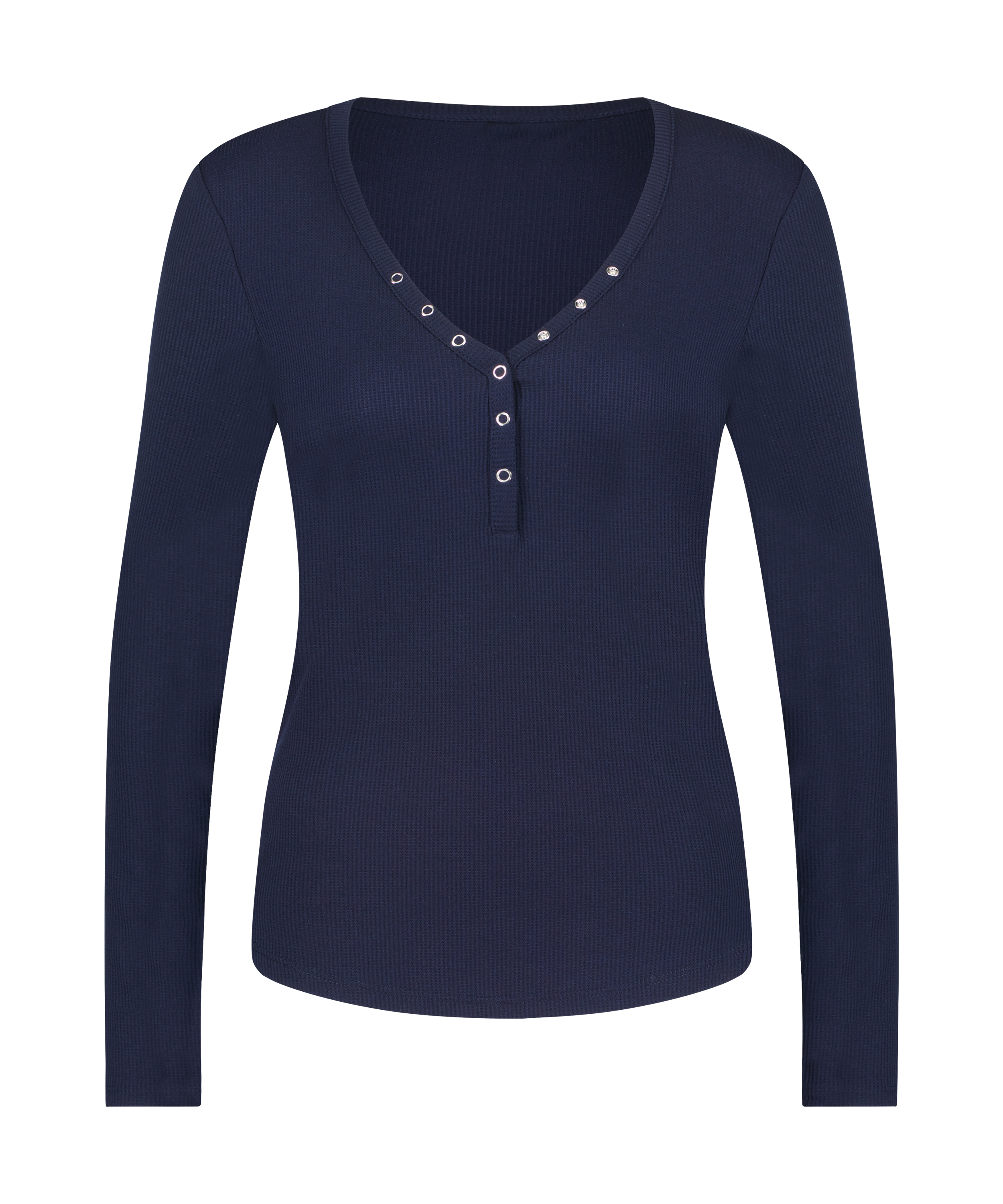 Long-Sleeved Pyjama Top, Blue, main