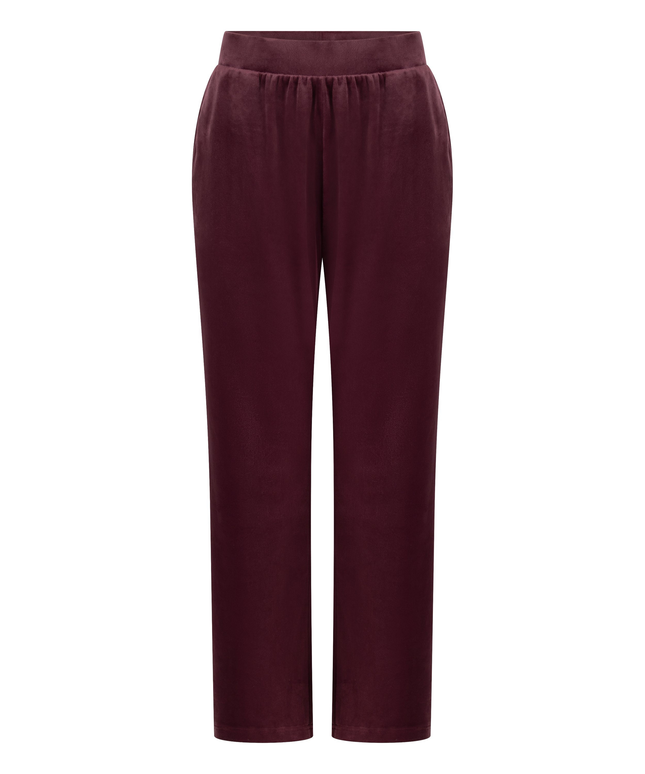 Velours Pyjama Pants, Red, main