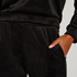 Tall Velours Jogging Bottoms, Black
