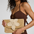 Flower Beach Clutch, Beige