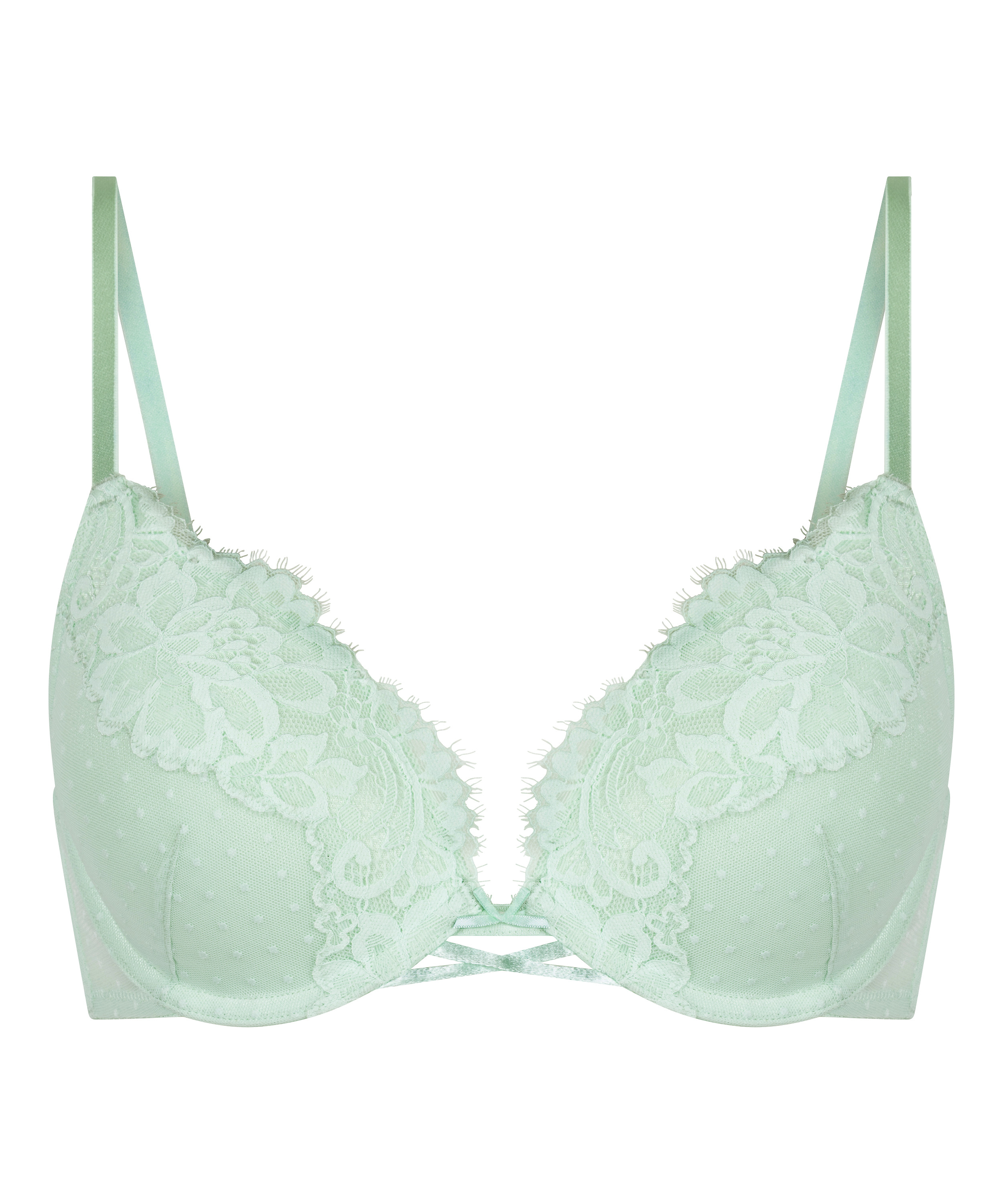 Harmony Padded Underwired Push-Up Bra, Green, main