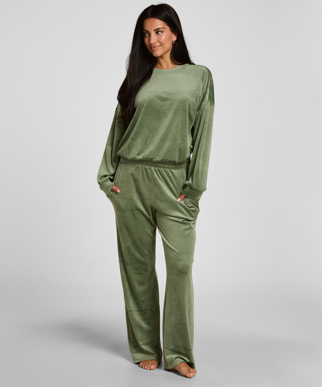 Pyjama Set Velours, Green