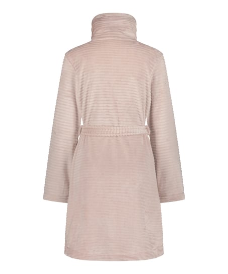 Fleece Zip Bathrobe, Pink