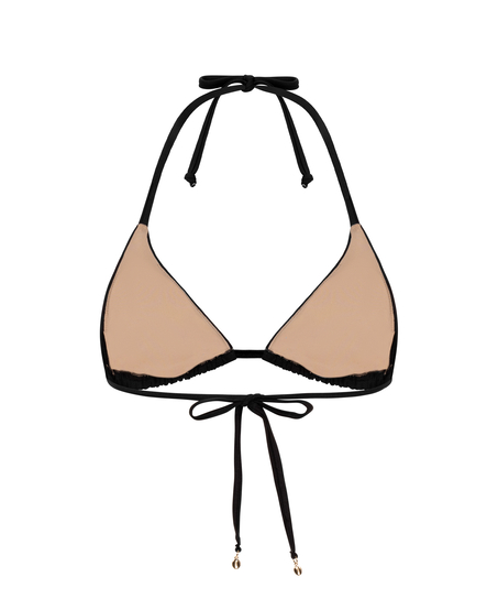 Boho Triangle Bikini Top, Black