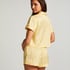Satin pyjama shorts, Yellow