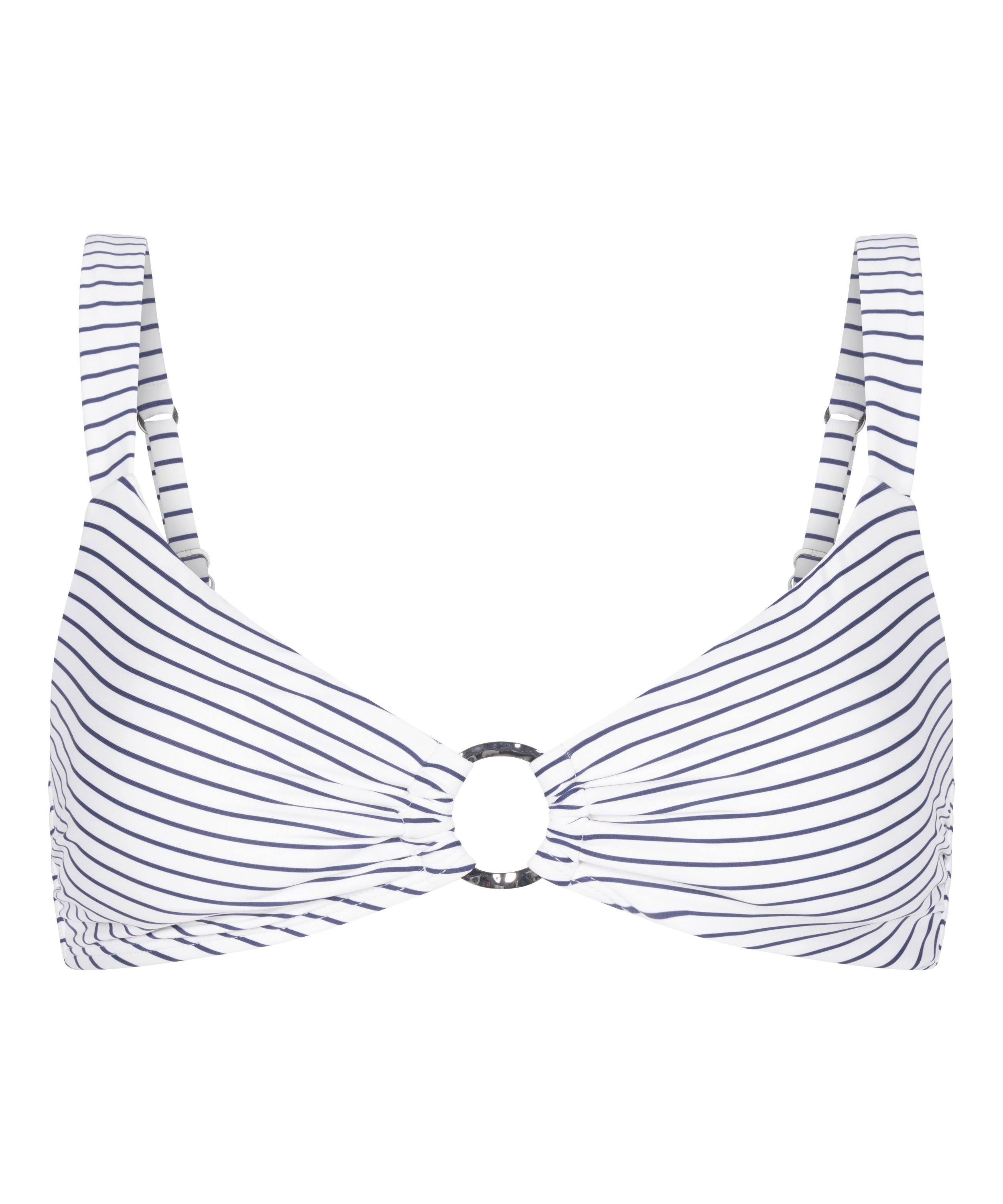 Bikini Croptop Stripes, White, main