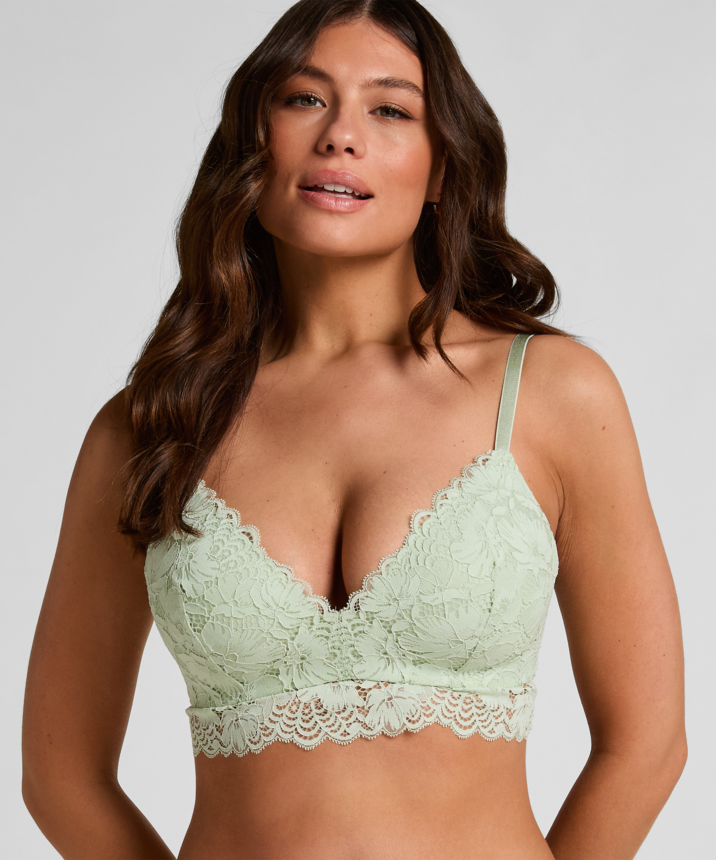Andrea Padded Non-Wired Bra, Green, main