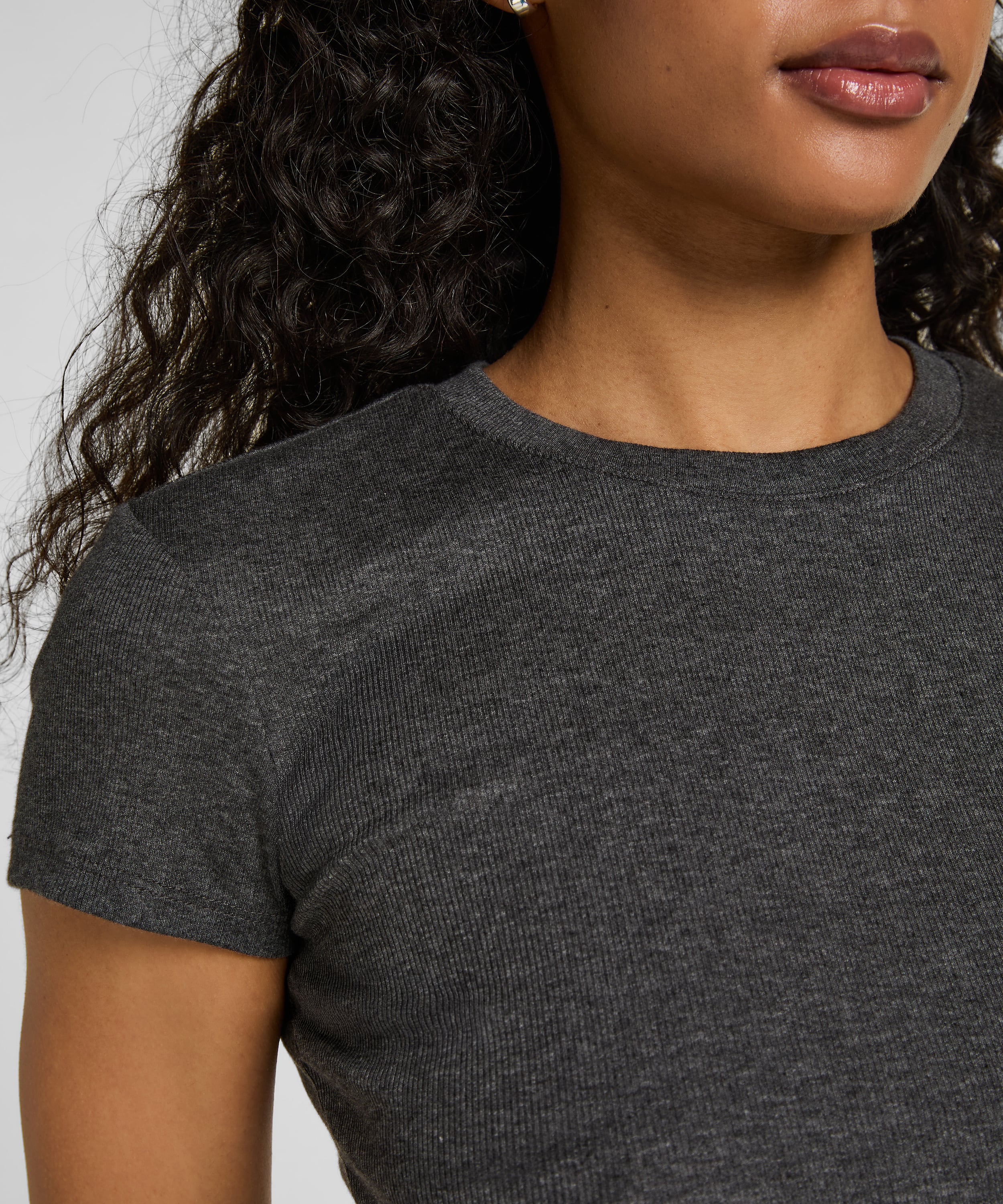 Shortsleeved Pyjama Top , Gray, main