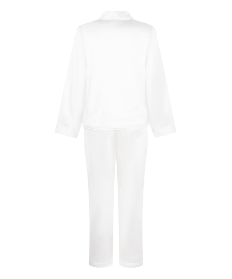 Pyjama Set Shiny Satin, White