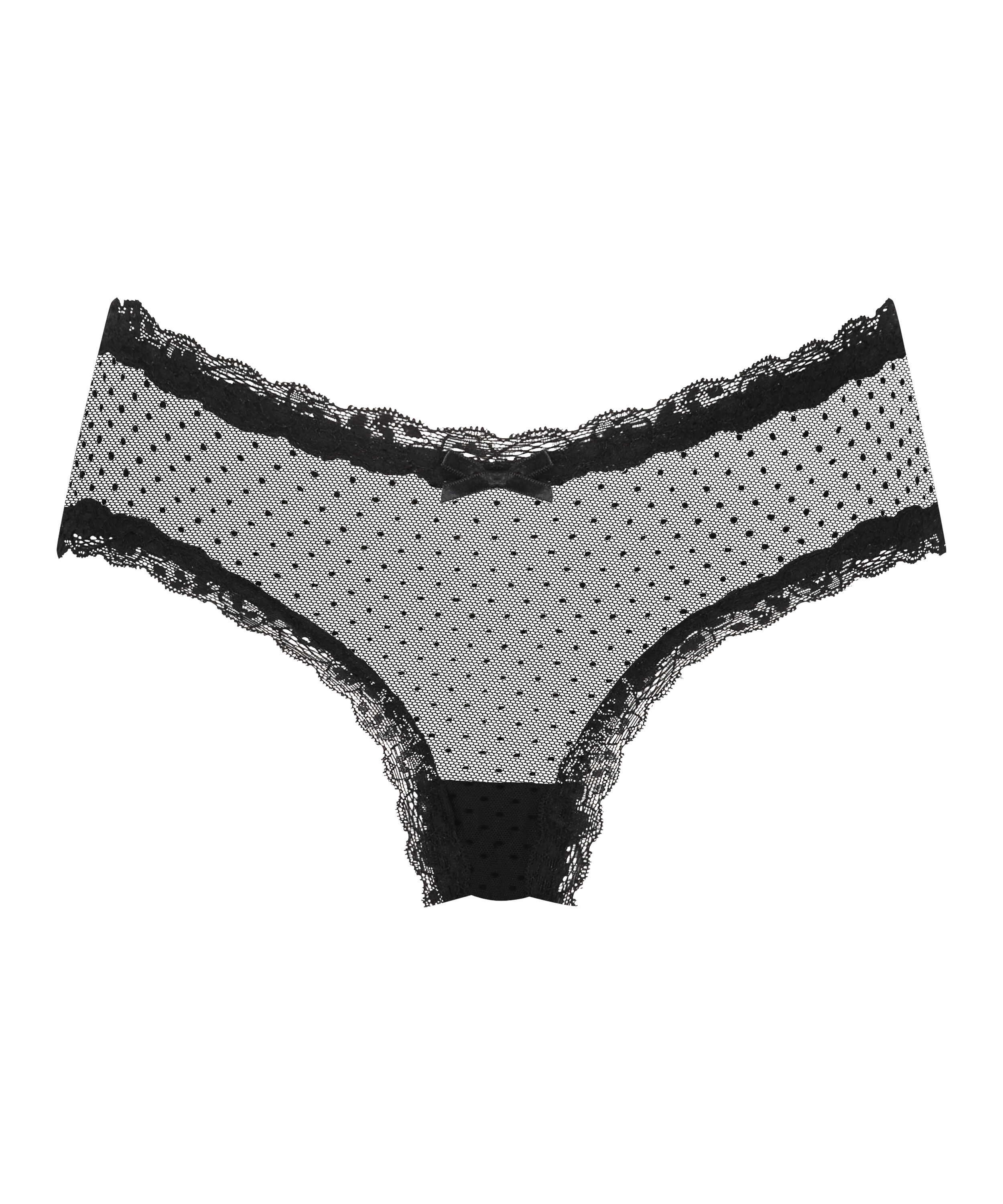 V-shaped Brazilian knickers mesh, Black