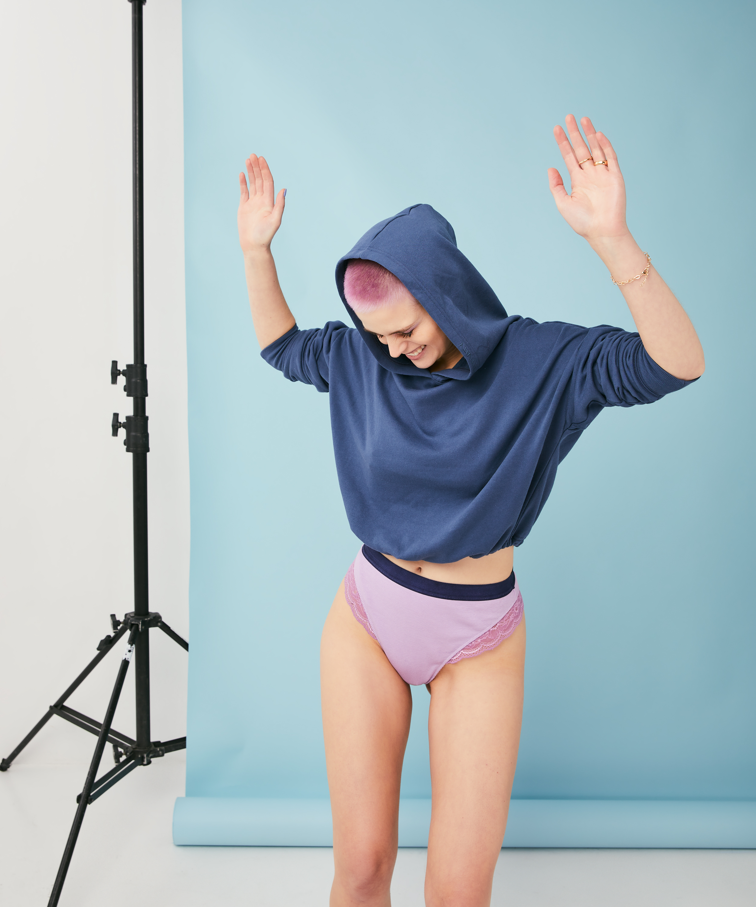 Glo Up High Leg Thong, Blue, main