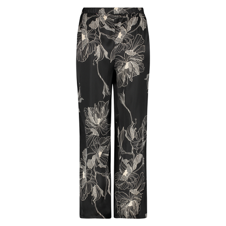 Petite Lotus satin palazzo trousers, Black