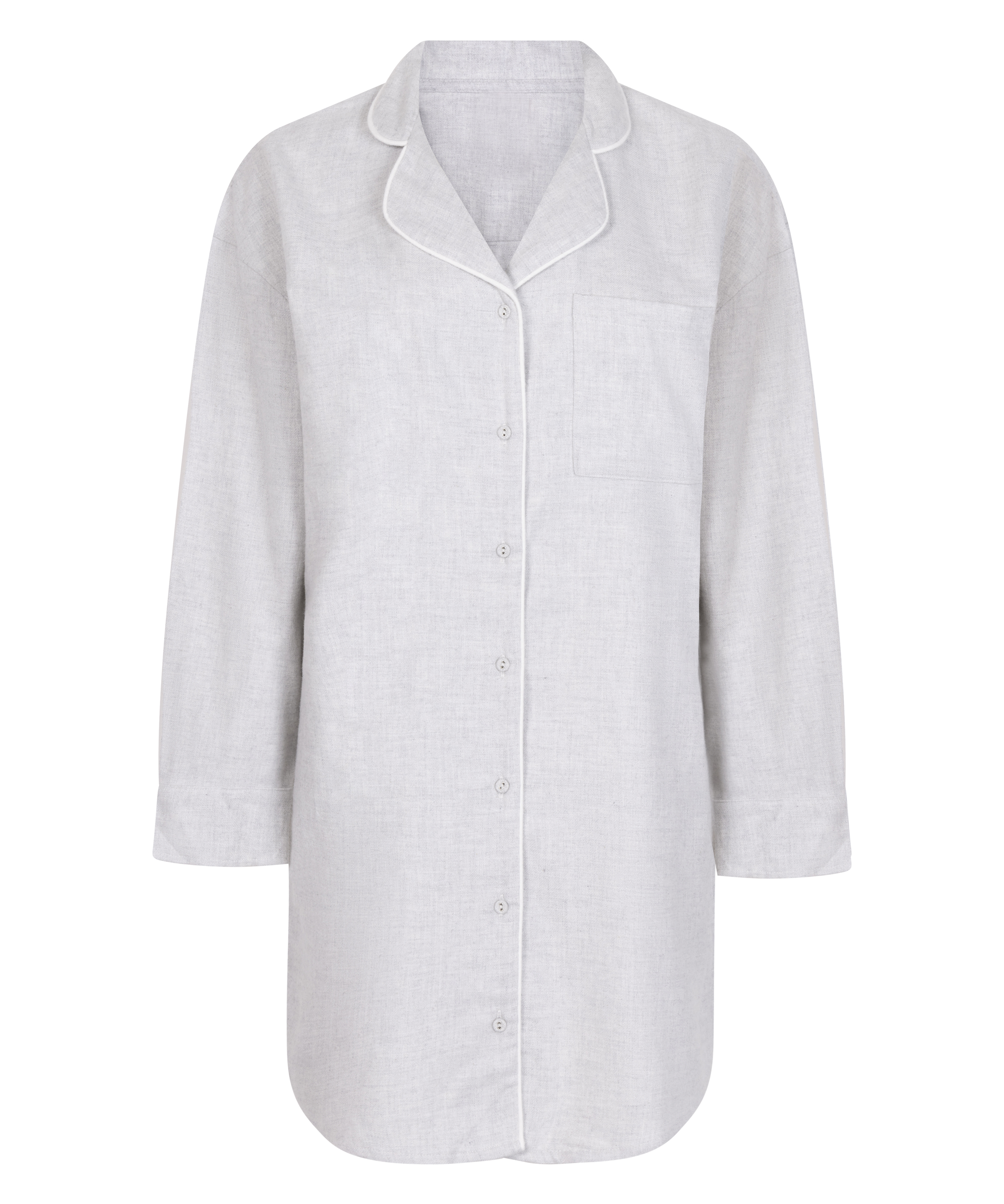 Flannel Nightshirt, Gray, main