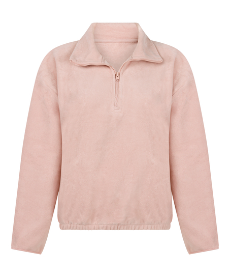 Top Half Zip Sporty Fleece, Pink