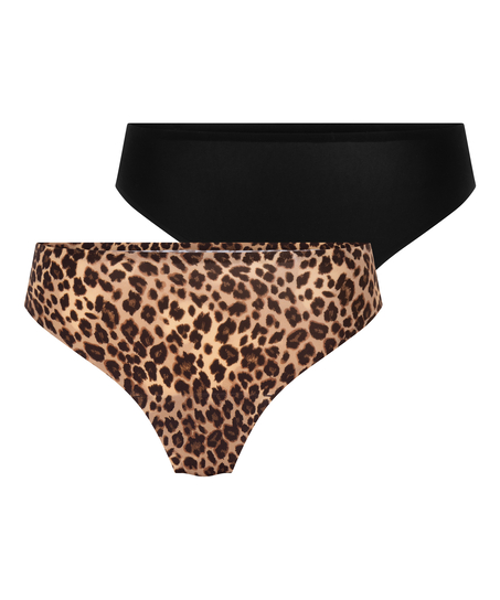 2-Pack Invisible Thong, Black