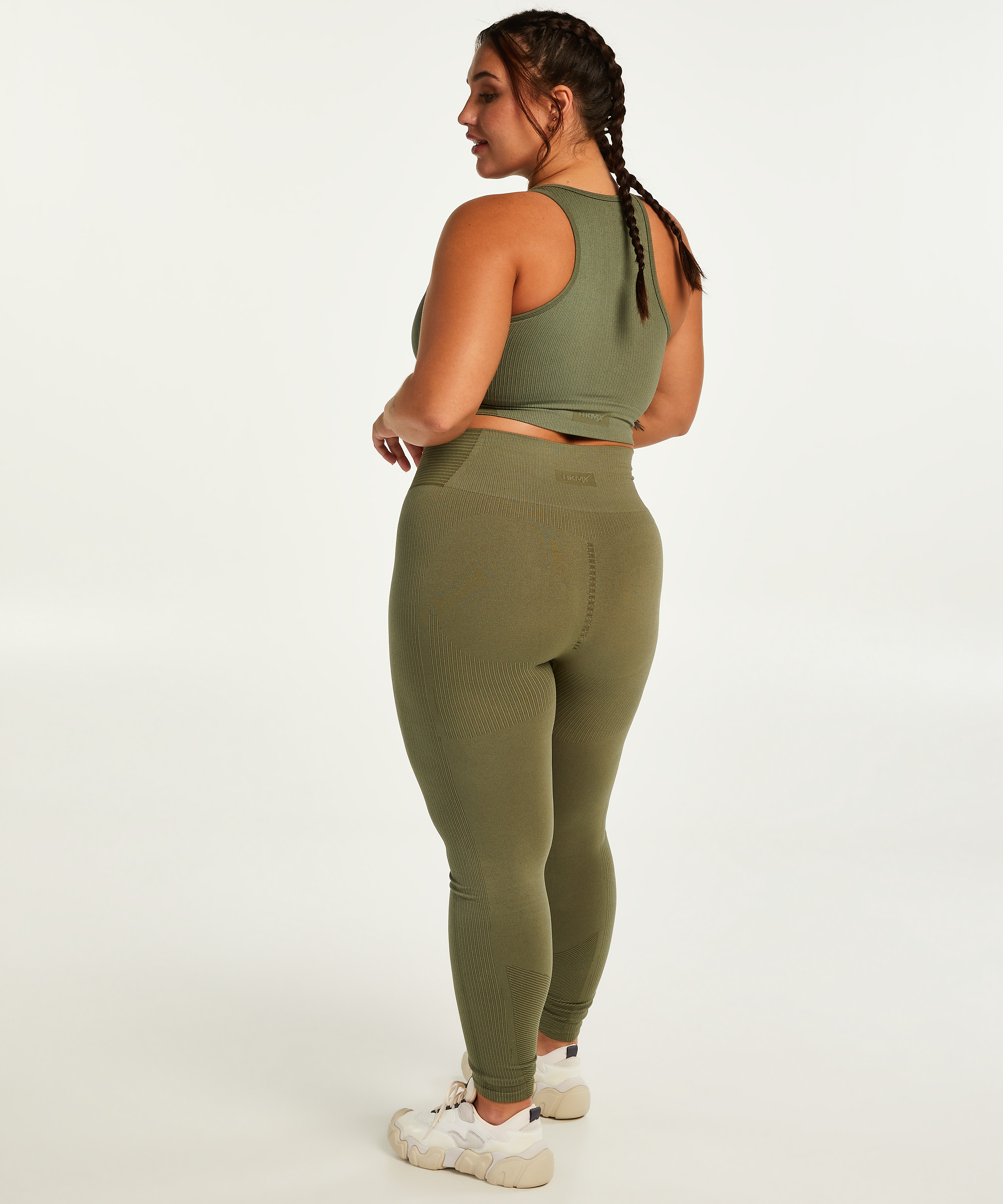 HKMX High Waisted Seamless Sports Legging, Green, main