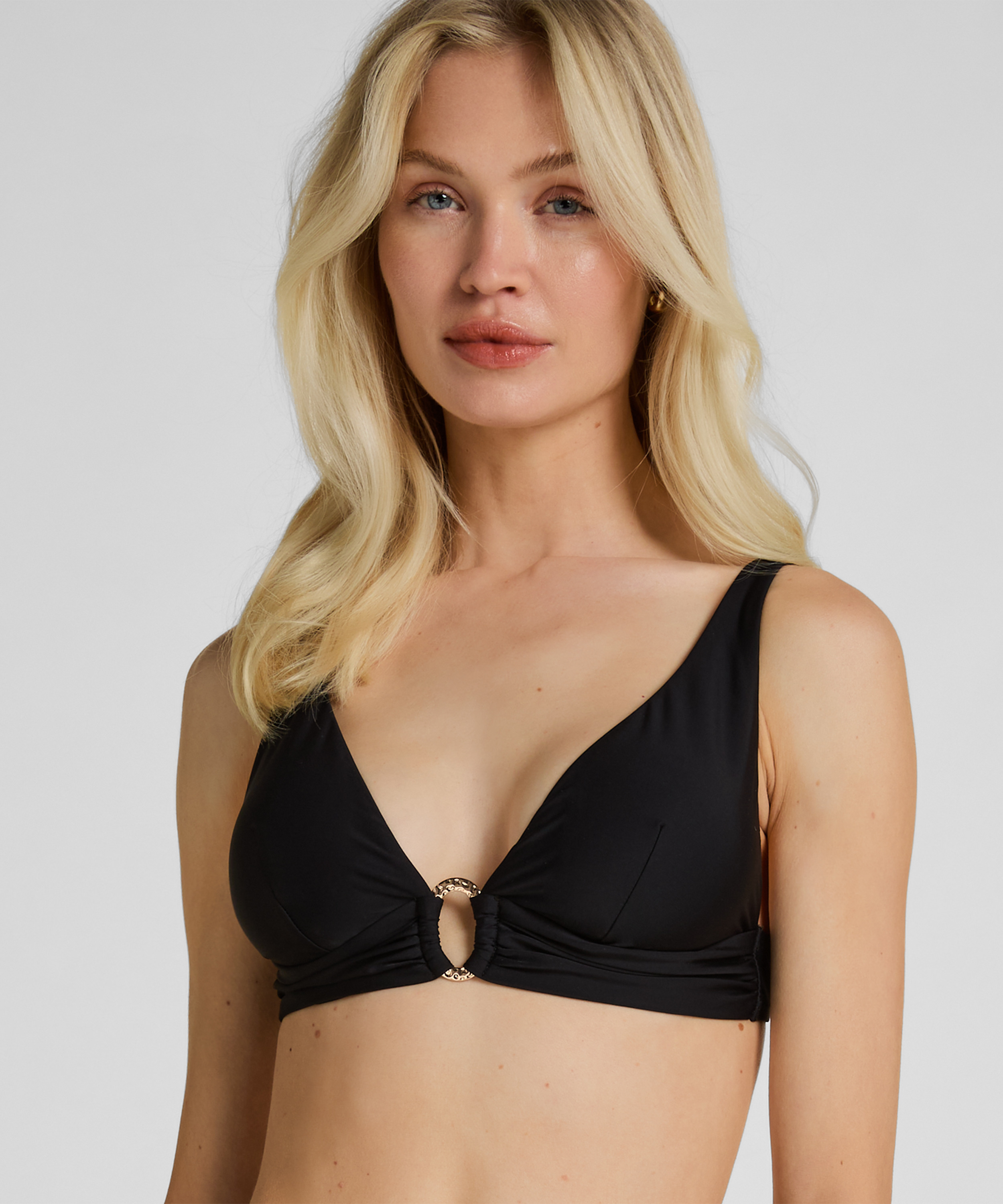 Triangle Bikini Top Luxe, Black, main