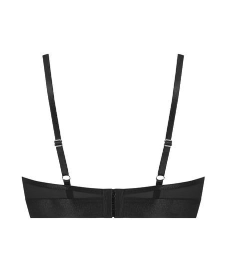 Luna Padded Underwired Longline Bra, Black